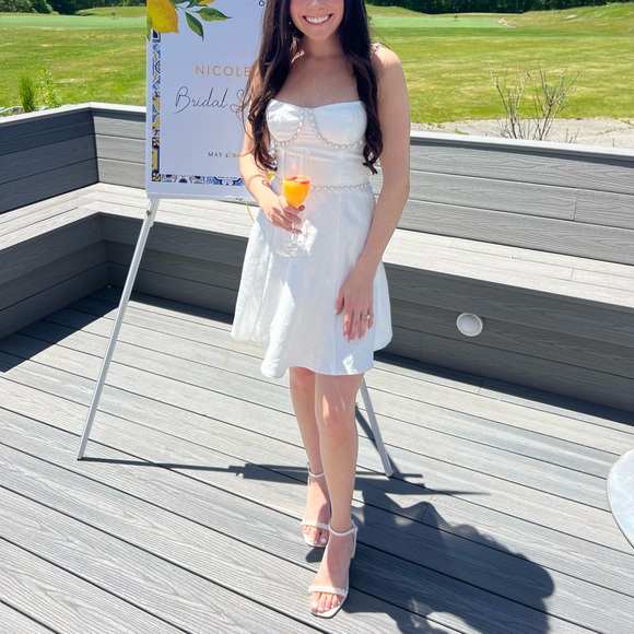 The Gianna Dress in White Baroque Floral - Picture 3 of 6